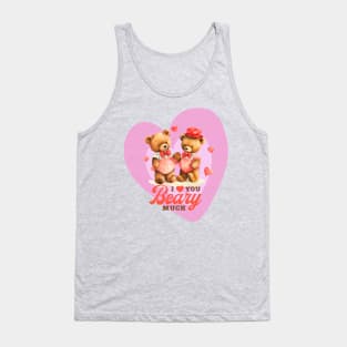 Bear Couple In Love - Vintage Style Art Gift For Valentines and Bear Lovers Tank Top